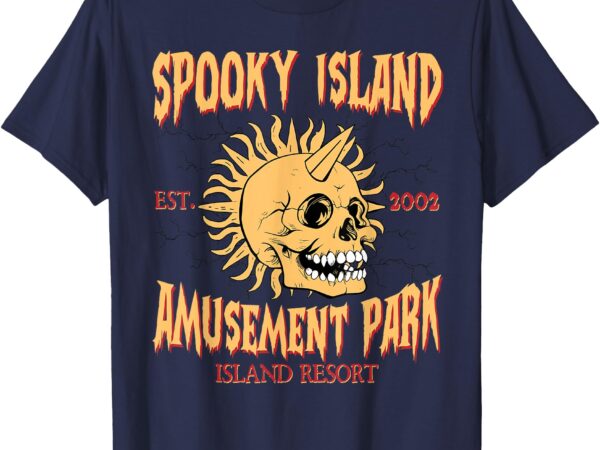 Spooky island retro halloween skull 90s halloween summerween t-shirt