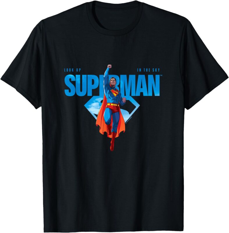 Superman (2025) Look Up In The Sky Superman Logo T-Shirt