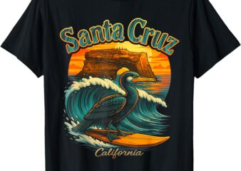Surfer surfing 70s 80s santa cruz california retro vintage t-shirt