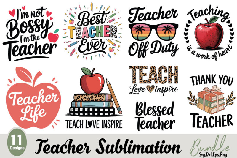 Teacher Sublimation T-shirt Bundle Teacher Sublimation svg Bundle