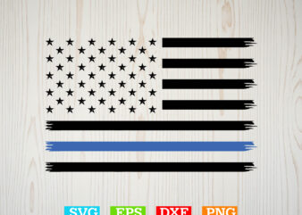 Thin Blue Line Svg, American flag Svg, Patriotic Svg