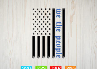 Thin Blue Line Svg, American flag Svg, Patriotic Svg