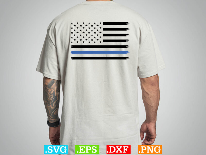 Thin Blue Line Svg, American flag Svg, Patriotic Svg