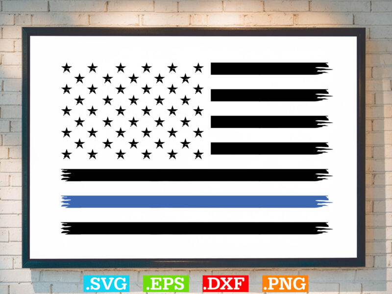 Thin Blue Line Svg, American flag Svg, Patriotic Svg