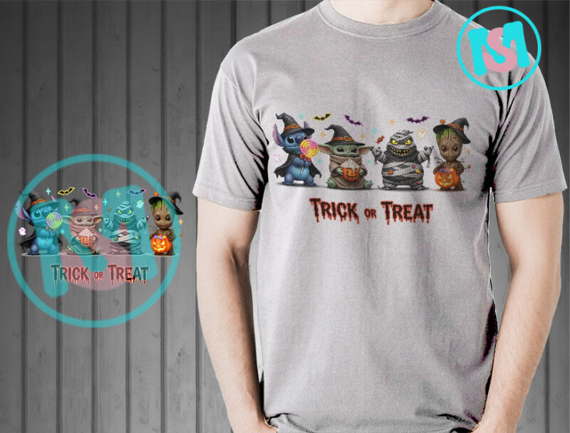 Trick Or Treat PNG, Funny Halloween PNG, Stitch Halloween, Oogie Boogie Halloween