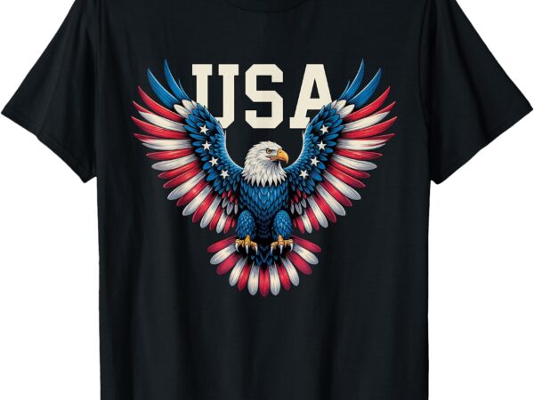 Usa american flag women men kids bald eagle patriotic t-shirt