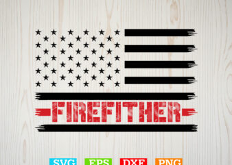 Usa flag firefighter shirt, american flag svg, patriotic svg