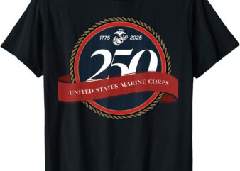 United States Marine Corps 250th Birthday Seal T-Shirt