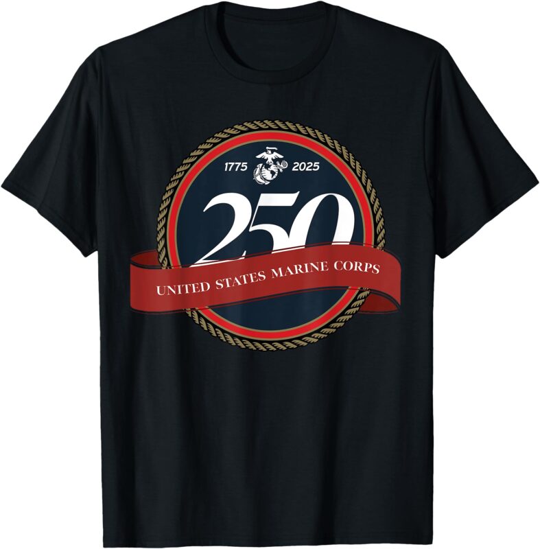 United States Marine Corps 250th Birthday Seal T-Shirt