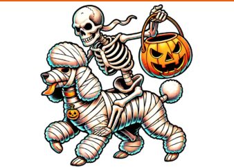 Halloween mummy skeleton riding puddle png, halloween mummy skeleton png