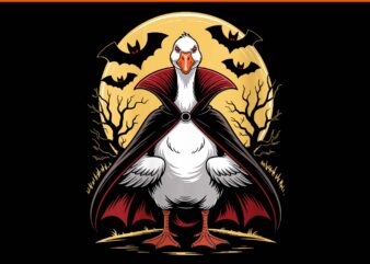 Vampire Goose Spooky PNG, Goose Halloween PNG, Goose Spooky Halloween PNG
