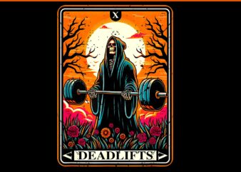 Deadlifts Workout PNG, Deadlifts Tarot Card PNG