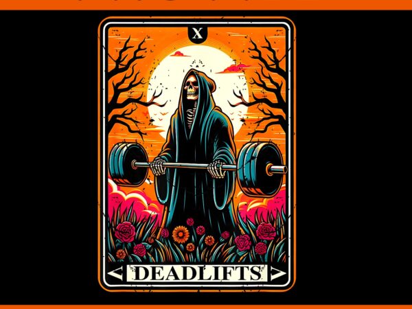 Deadlifts workout png, deadlifts tarot card png t shirt vector illustration