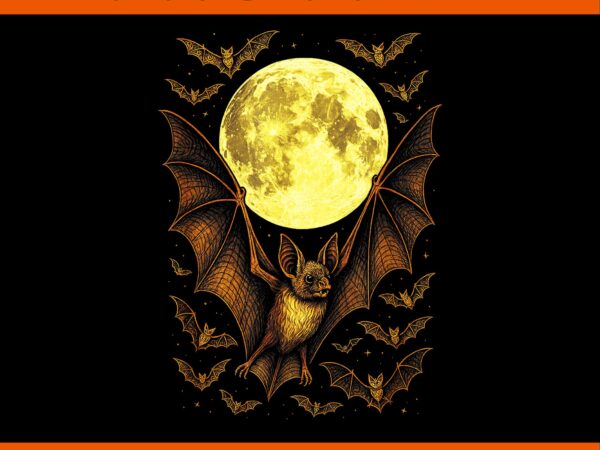 Bat moon halloween gothic spooky nature night png t shirt template