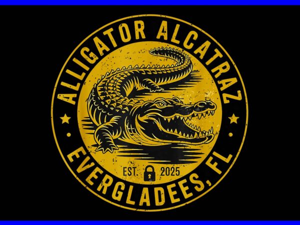 Alligator alcatraz png, florida everglades parody png, alligator alcatraz evergladees png t shirt vector