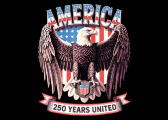 USA 250 Years United Bald Eagle Patriotic Flag PNG, Bald Eagle 4th Of July PNG