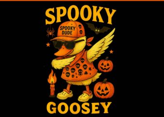 Spooky Goosey Halloween PNG, Silly Goose Dab Halloween PNG