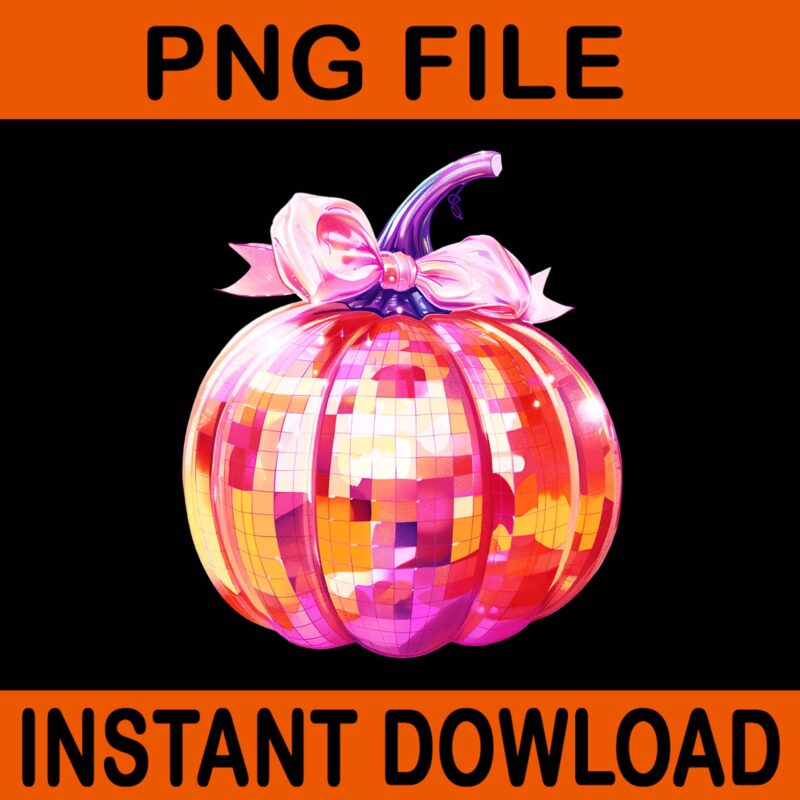 Pumpkin Ball Groovy Coquette Fall Autumn Thanksgiving PNG