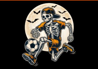 Skeleton Soccer Halloween PNG