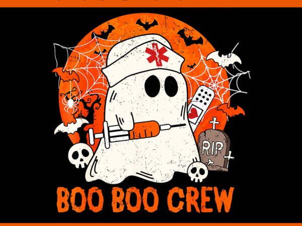 Boo boo crew ghost halloween nurse png, nursing halloween png t shirt template