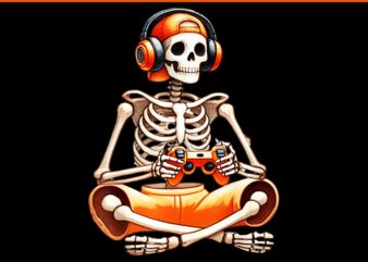 Skeleton Video Game Halloween PNG, Gaming Skeleton Halloween PNG