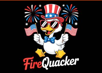 4th of july firequacker png, duck fourth of july patriotic png