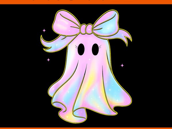 Ghost pumpkin coquette halloween png, pumpkin cute halloween png t shirt design template