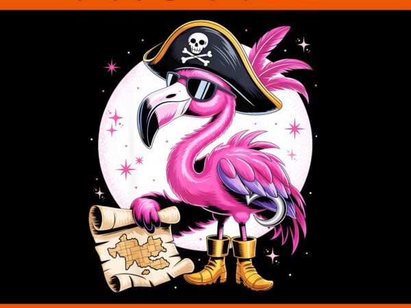 Pirate pink flamingo halloween png t shirt illustration
