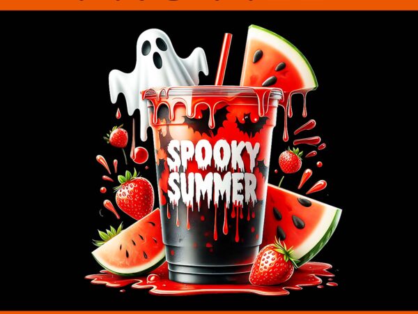 Spooky summer drinks summerween png, vibes funny summer png, spooky summer png t shirt template vector