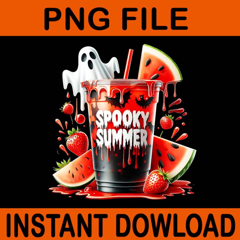 Spooky Summer Drinks Summerween PNG, Vibes Funny Summer PNG, Spooky Summer PNG