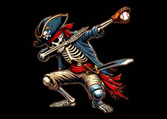 Dab skeleton dabbing skeleton pirate baseball png, pirate baseball halloween png