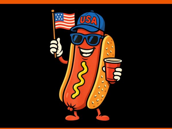 4th of july hotdog png, hot dog fourth of july patriotic usa flag png