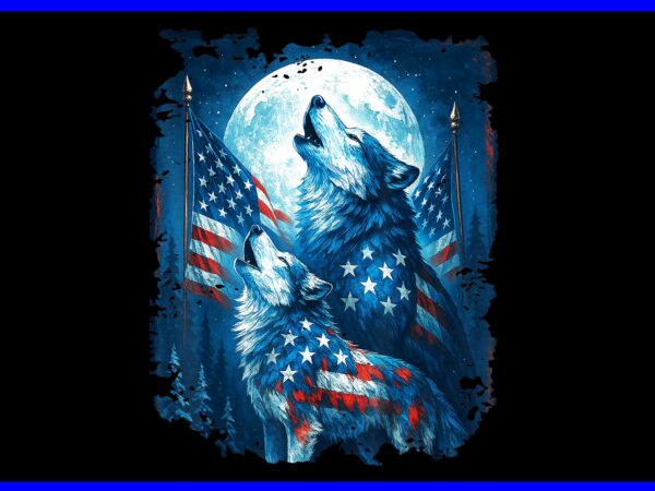 4th of july american flag wolf howling moon wolves png, wolf 4th of july american flag png