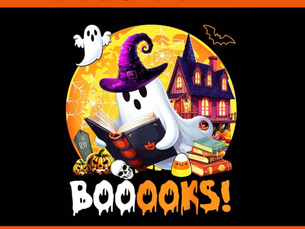 Booooks halloween png, ghost boo reading books bookworm librarian png, ghost book halloween png t shirt template