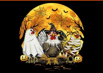 Farmers Spooky Chickens Witch Halloween PNG, Chicken Halloween PNG