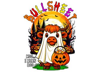Joke Moo I Mean Boo Halloween PNG, Bullsheet Moo I Mean Boo PNG, Bullsheet Boo PNG