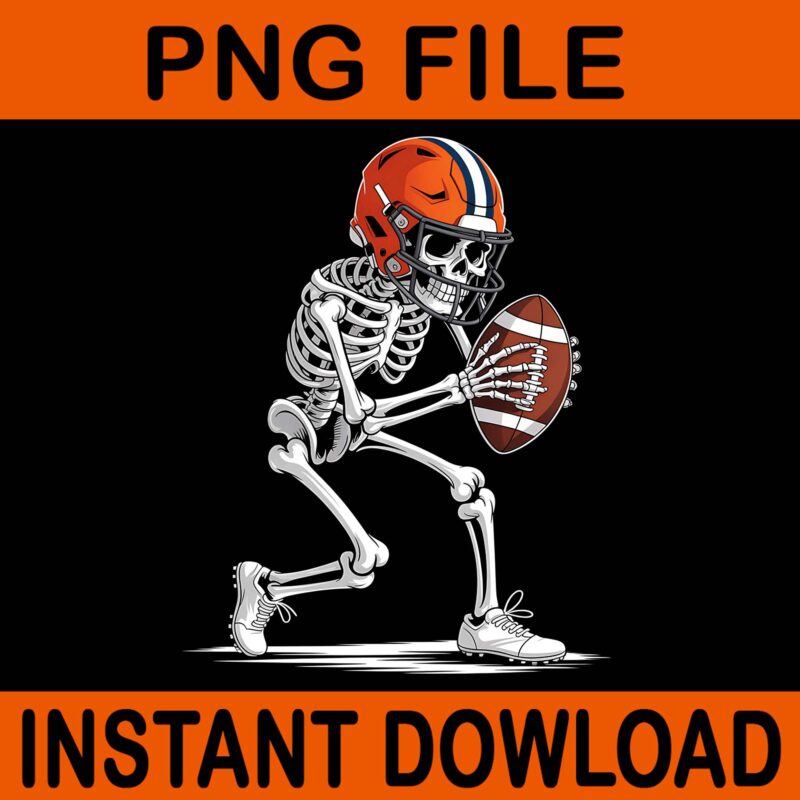 Skeleton Football Halloween PNG, Skeleton Football PNG