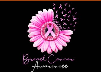 Breast Cancer Awareness Support Floral Pink Ribbons PNG