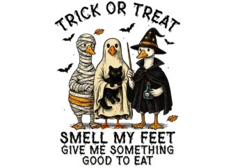 Trick or treat smell my feet give me something good to eat png, goose witch halloween png