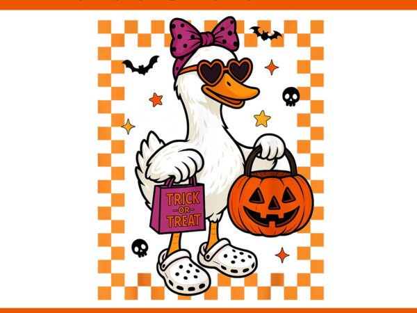 Halloween goose ghost bow coquette trick or trick png, halloween goose png graphic t shirt