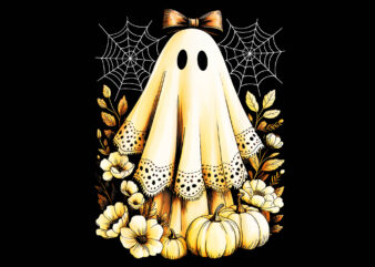 Halloween fall ghost pumpkin autumn vibes spooky season png, ghost spooky png
