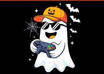 Ghost Gamer Halloween PNG, Gaming Halloween PNG, Ghost Gamer Halloween PNG