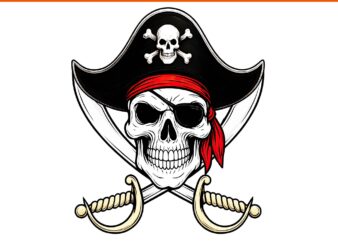 Skull Pirate Jolly Roger Flag Halloween PNG, Skull Pirate PNG, Pirate Halloween PNG