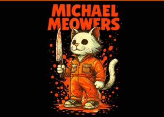 Michael Meowers PNG, Horror Cat Halloween Scary PNG, Michael Meowers Cat Halloween PNG