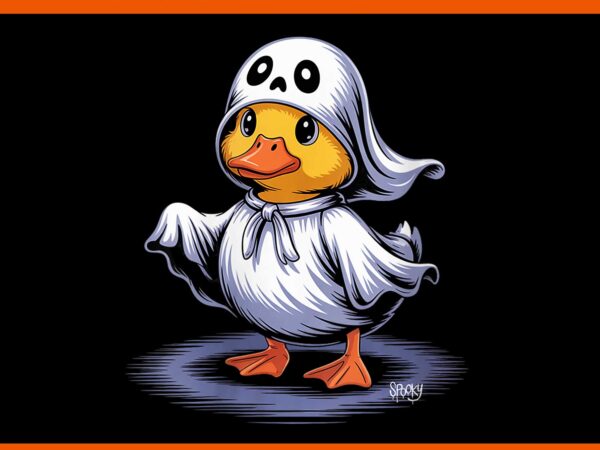 Duck in ghost halloween png, duck witch halloween png t shirt vector illustration