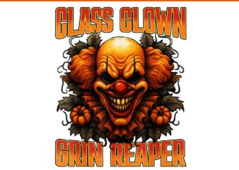 Class Clown Grin Reaper Back to School Halloween Humor PNG