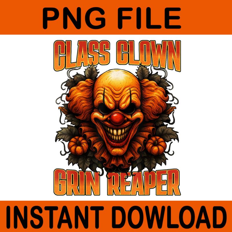 Class Clown Grin Reaper Back to School Halloween Humor PNG