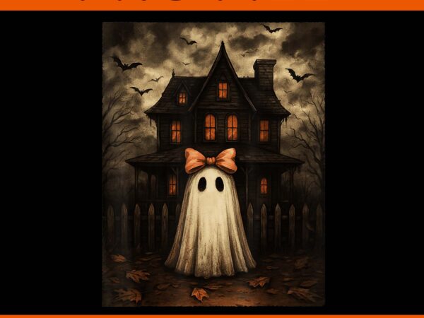 Vintage spooky scary ghost haunted house midnight halloween png t shirt vector art