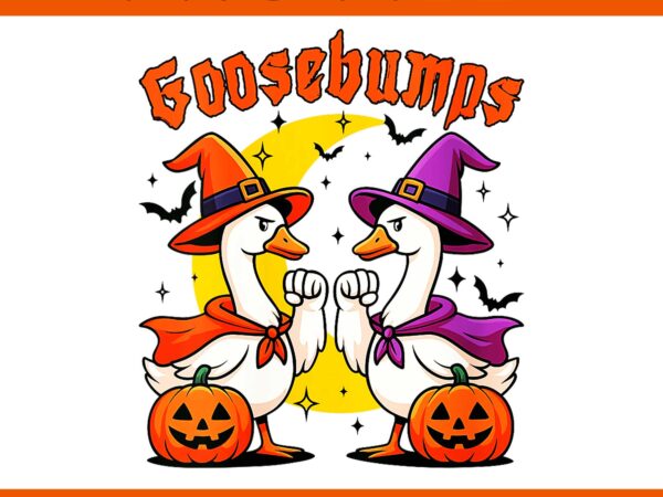 Goosebumps halloween witch png, goose pumpkin spooky vibes png, goosebumps halloween png t shirt design template