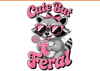 Cute But Feral Pink Racoon With Glasses PNG, Pink Racoon PNG